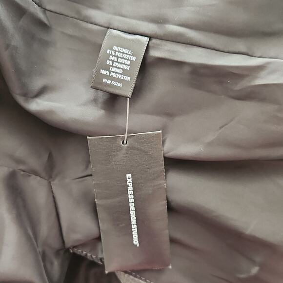 Express Design Studio Grey Button Front Blazer 4 - Picture 5 of 6